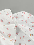 Floral Ruffled V-Neck Slim Fit Blouse