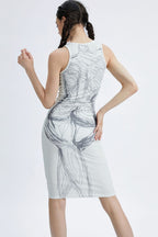 Casual Artistic Tee Mini Dress