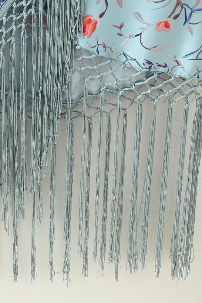 Print Tassels Sleeveless Backless Floral Dress