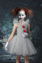 Scary Clown Tutu Dress Kid Halloween Costume