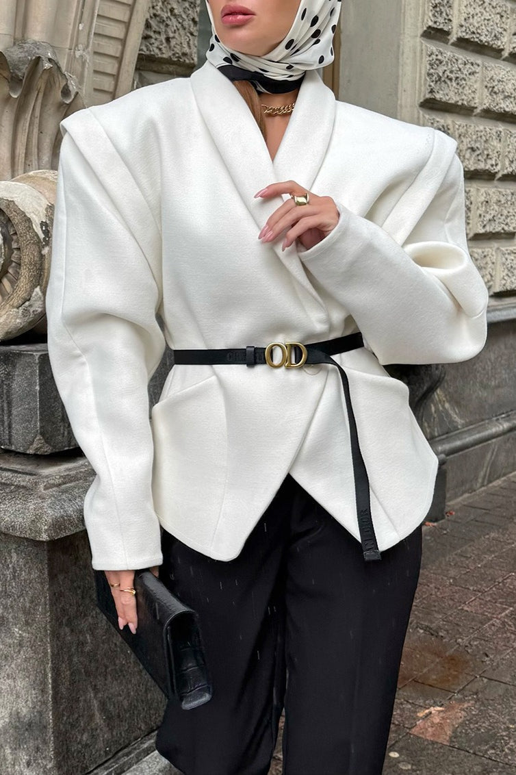 Vintage Wool Blend Belted Waist Coat