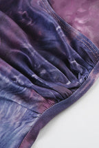 Cross V Neck Printed Blouse