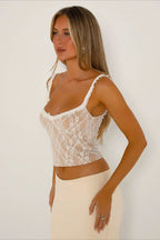 Fitted Cami Top with Lace Knit Top