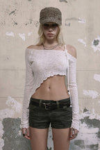 Asymmetrical One Shoulder Knit Top