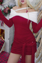 Christmas Contrast Knit Mini Dress