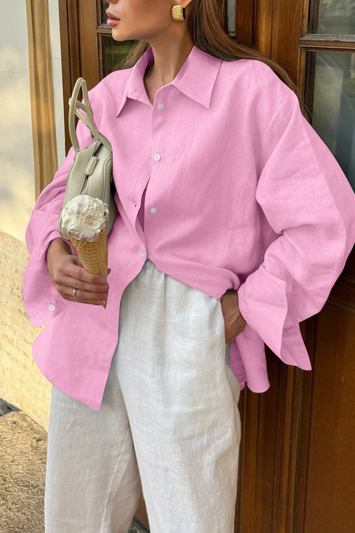 Long Sleeve Resort Style Blouse