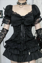 Dark Gothic Strap Detail Blouse
