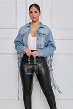 Blue Washed Denim Oversized Jacket