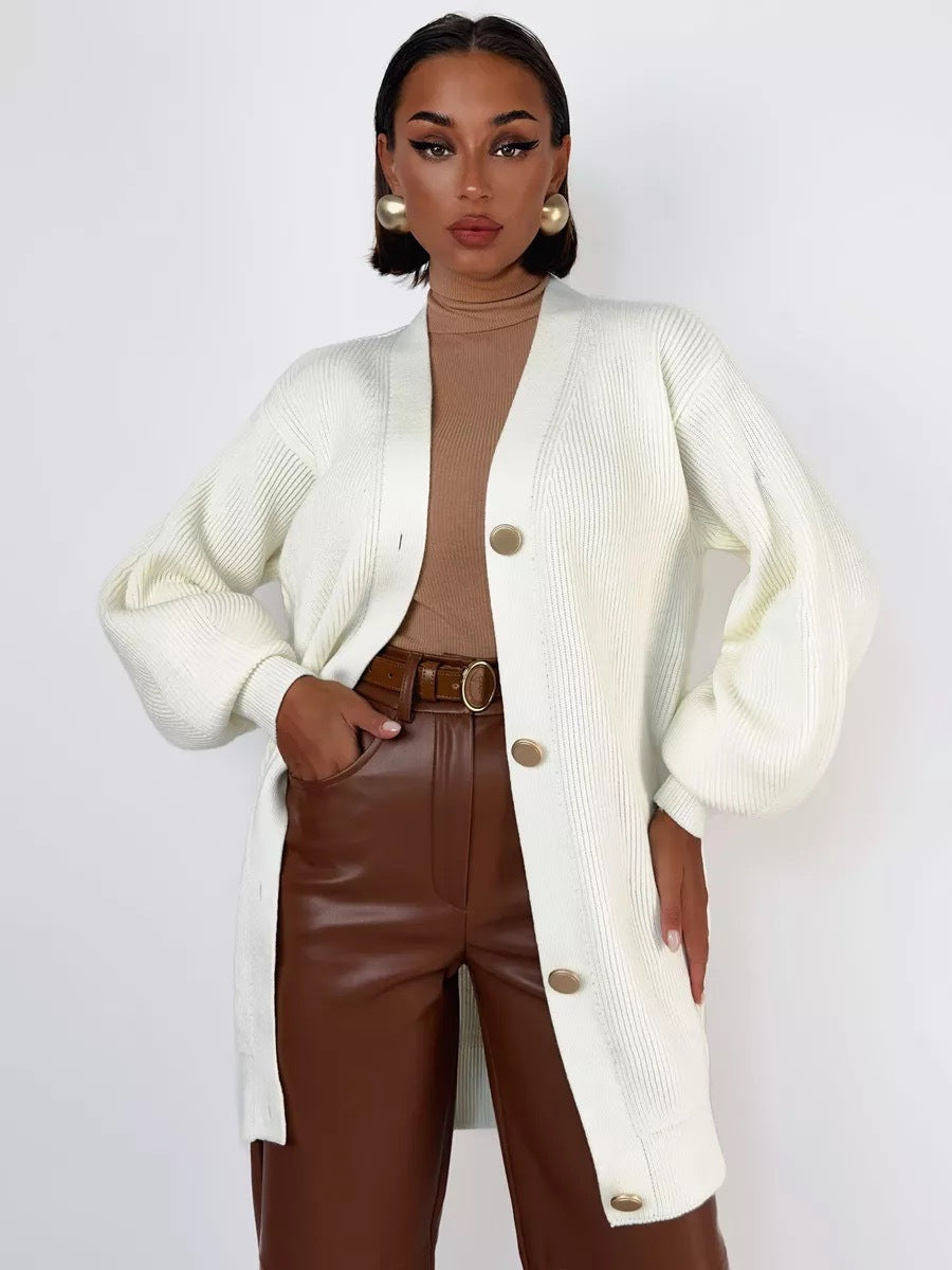 Solid Loose Knit Cardigan