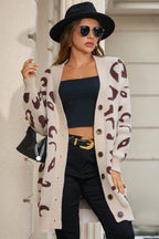 Loose Fit Leopard Print Cardigan