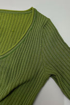 Tie-Front Cropped Ribbed Knit Cardigan