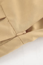 Vintage Solid Color Pleated Midi Skirt