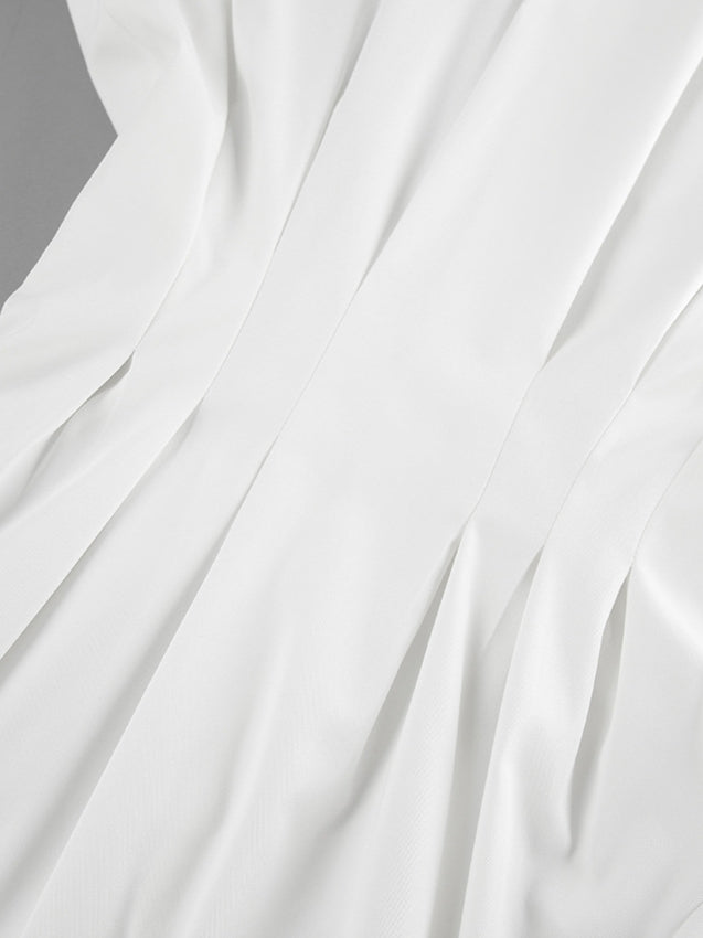 French Chic Long Sleeve Waist-Tied Blouse