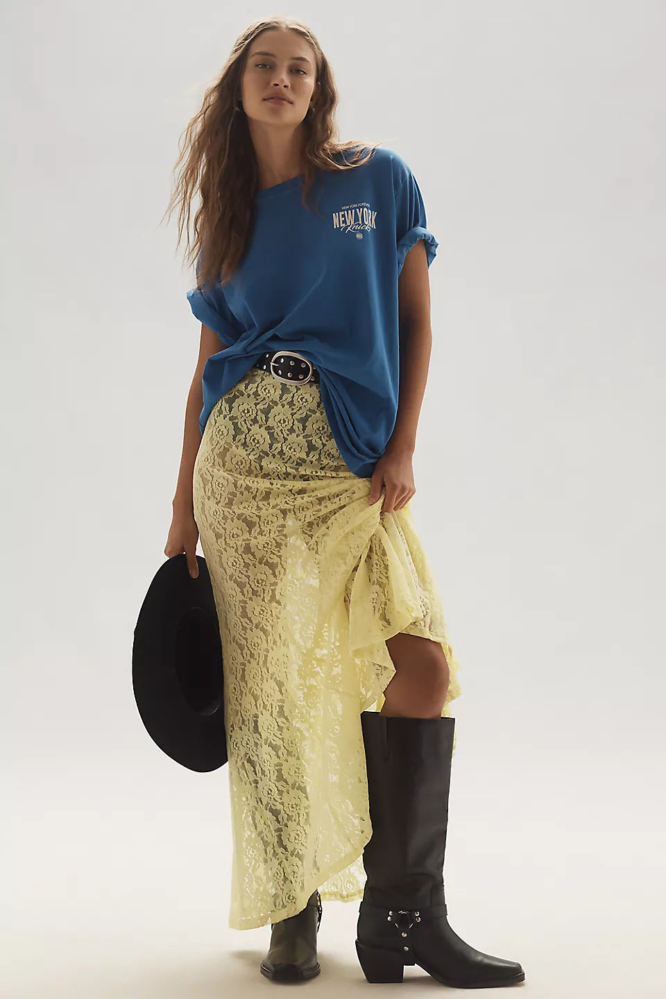 Lace Hollow Out Long Skirt