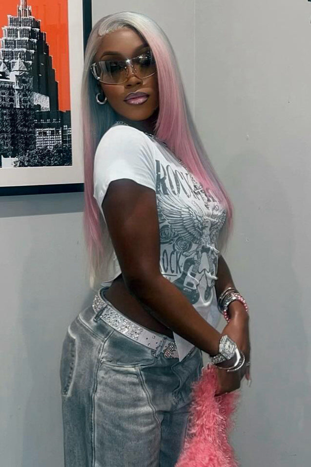 One Shoulder Tie Strap T-Shirt