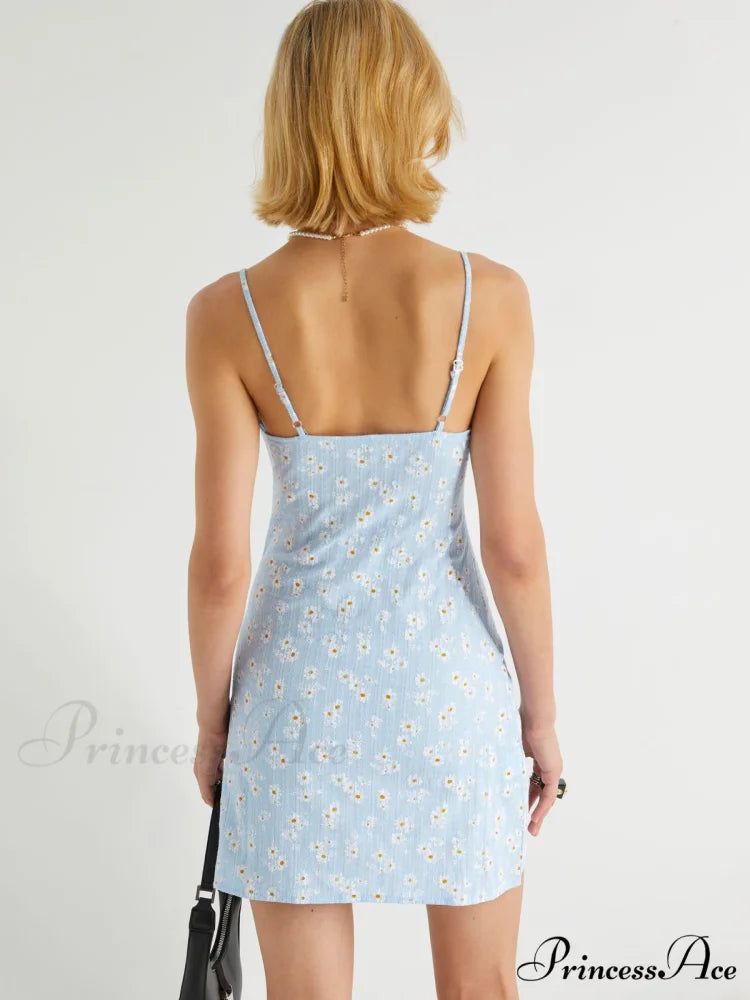 Dainty Ruched 3D Flower Cutout Split Sophisticated Trim Sleeveless Bodycon Mini Dress