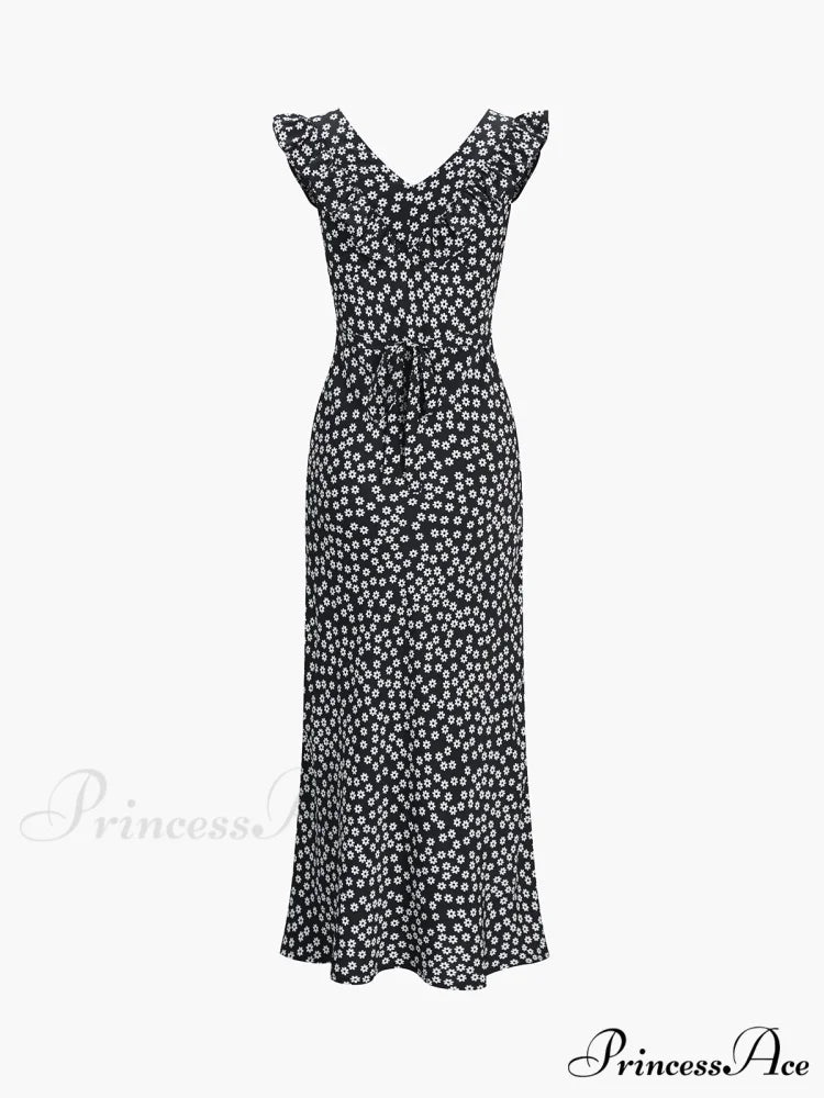 Daisy Floral Graceful Print Long Dress