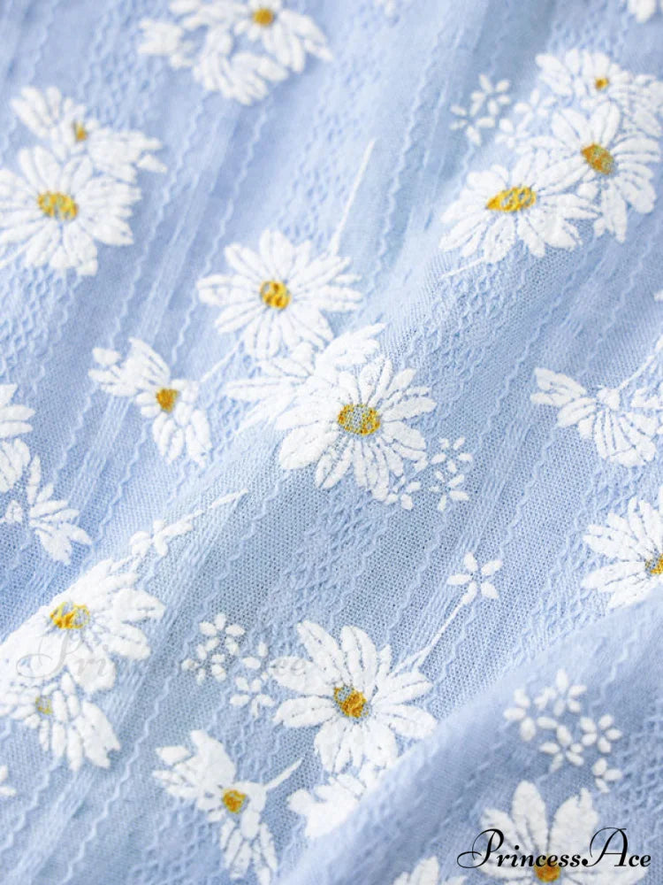 Daisy Pattern Split Trendy Slip Mini Dress