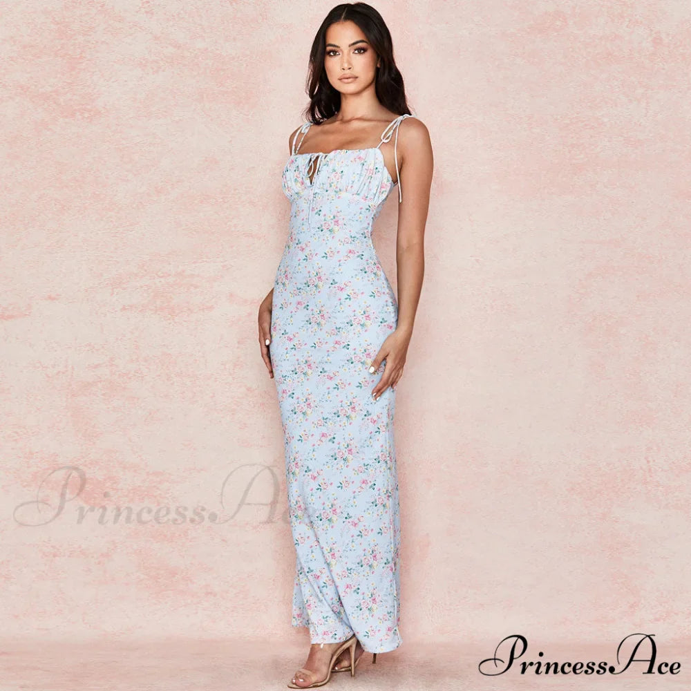 Daisy Printed Cowl Neck Side Slit Sophisticated Ruched Slip Midi Dress - Yellow