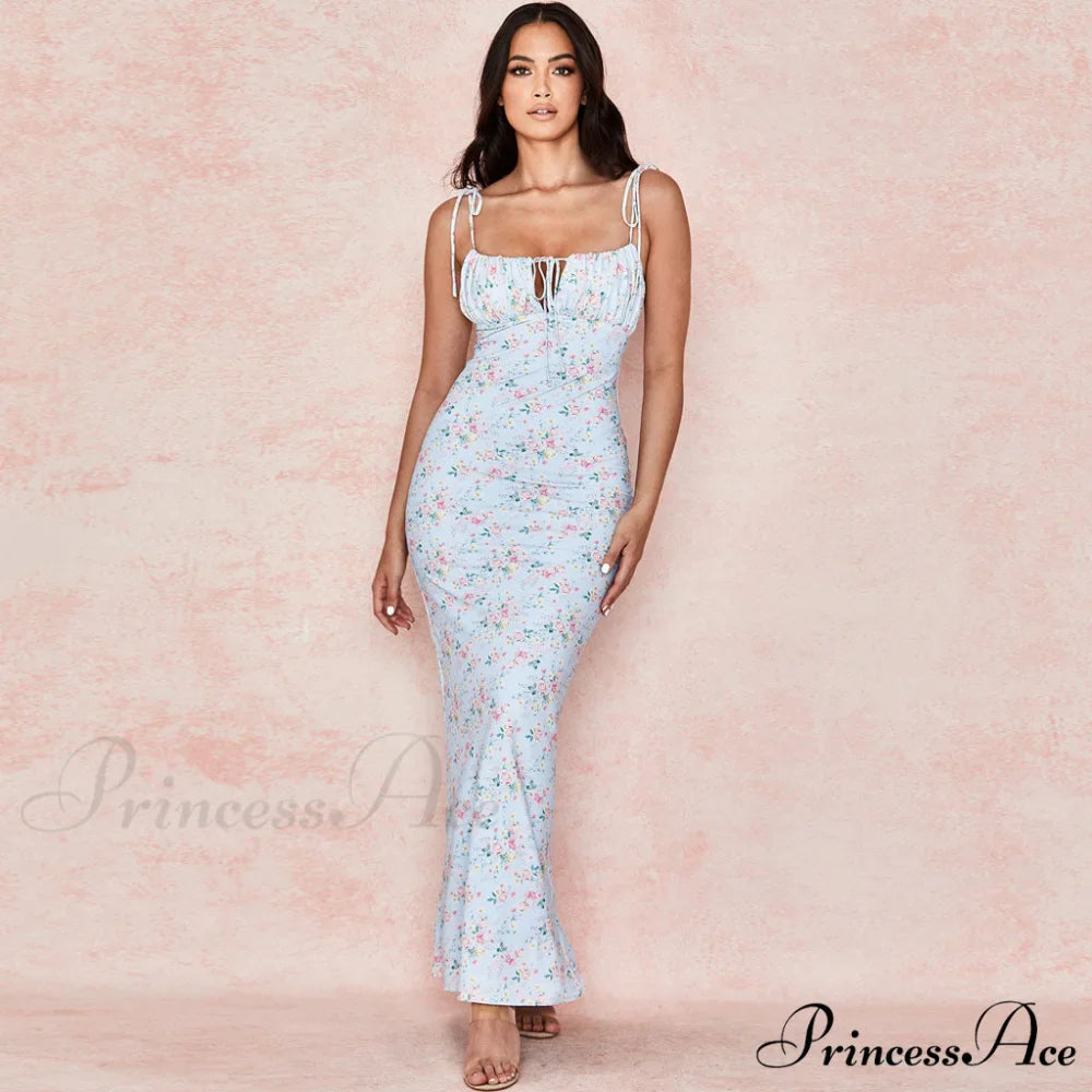 Daisy Printed Cowl Neck Side Slit Sophisticated Ruched Slip Midi Dress - Yellow