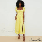 Daisy Printed Floss Strap Tied Classic Bustier Slip Maxi Dress