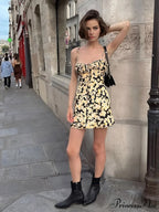 Daisy Printed Graceful Floral Short Dress