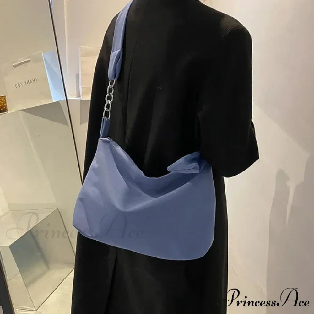 Dark Crossbody Shoulder Bag with Chain