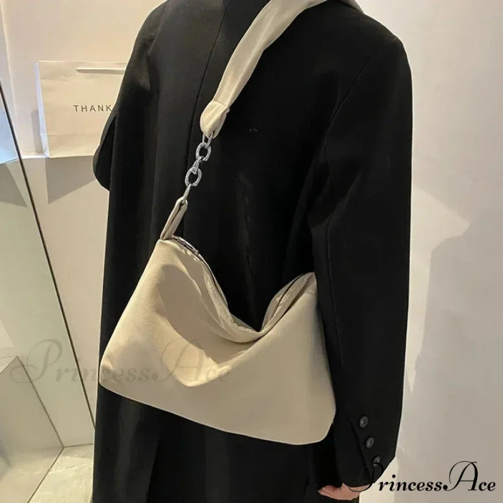 Dark Crossbody Shoulder Bag with Chain