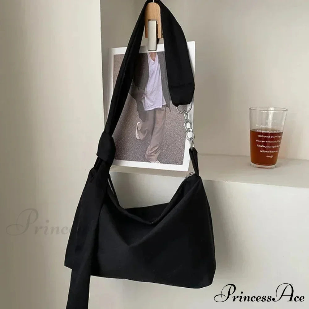 Dark Crossbody Shoulder Bag with Chain