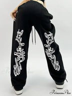 Dark Hip Hop Grunge Ebony Running Trousers