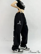 Dark Hip Hop Grunge Ebony Running Trousers
