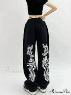 Dark Hip Hop Grunge Ebony Running Trousers