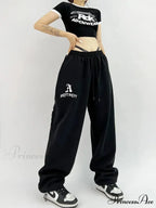 Dark Hip Hop Grunge Ebony Running Trousers