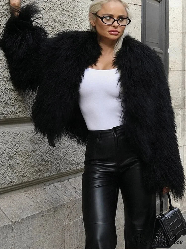 Dark Informal Fold Over Collar Jacket