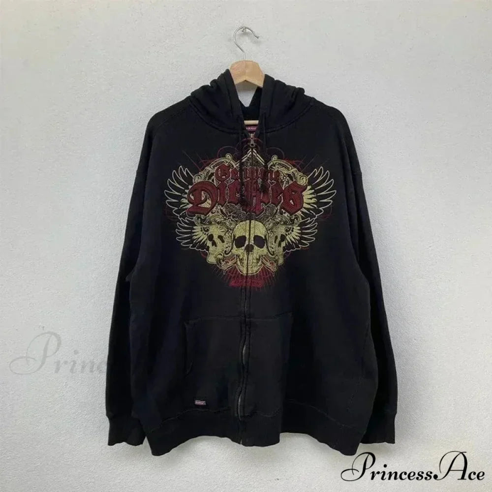 Dark Letter Print Autumn Hoodie