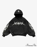 Dark Letter Print Autumn Hoodie