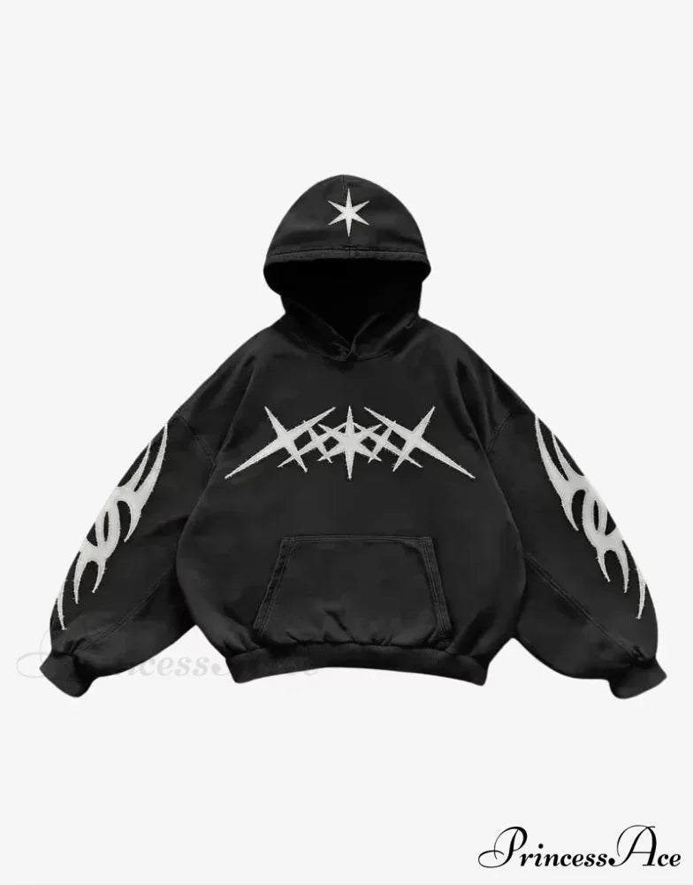 Dark Letter Print Autumn Hoodie