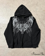 Dark Letter Print Autumn Hoodie