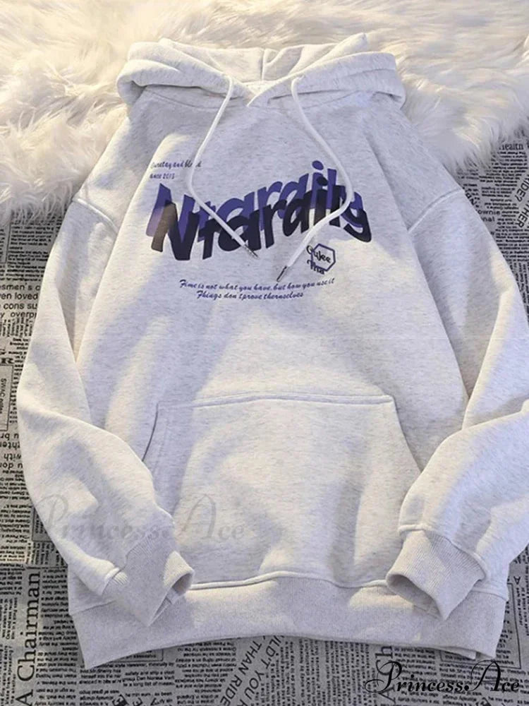 Dark Letter Print Informal Oversized Hoodie