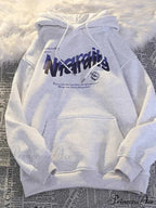Dark Letter Print Informal Oversized Hoodie