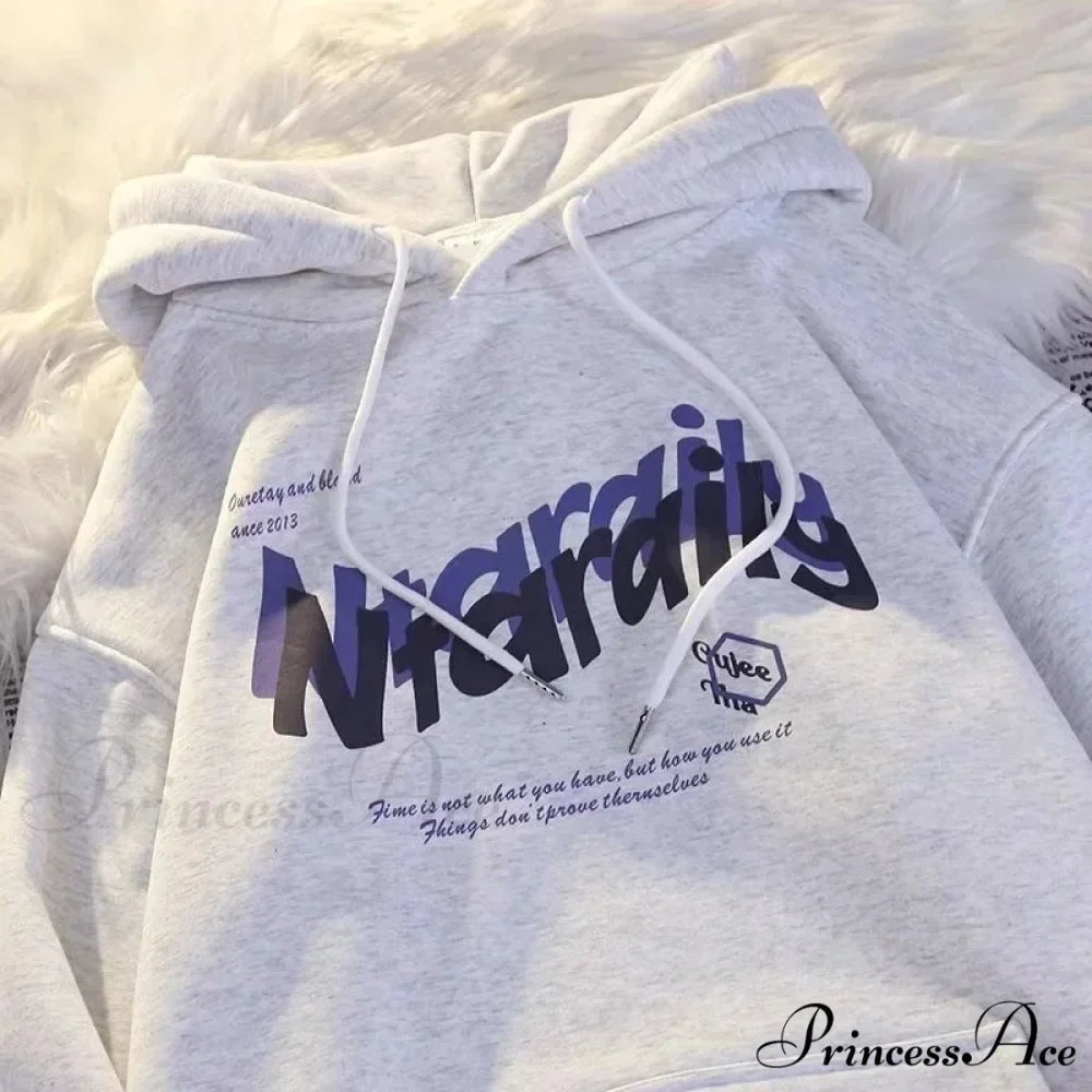 Dark Letter Print Informal Oversized Hoodie