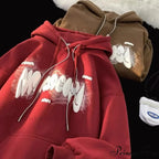 Dark Letter Print Y2K Retro Hoodie