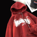 Dark Letter Print Y2K Retro Hoodie