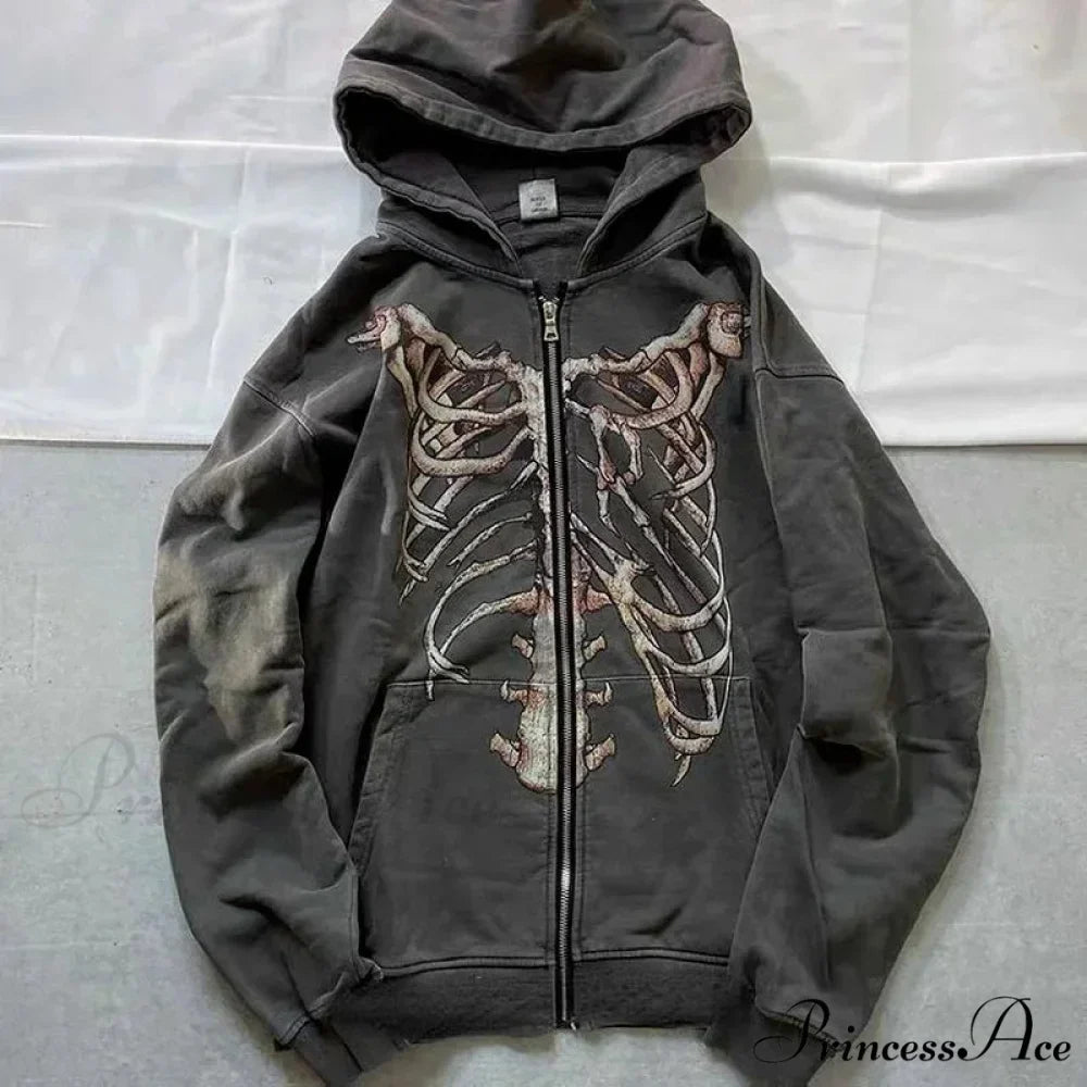 Dark Long Sleeve Zipper Hoodie