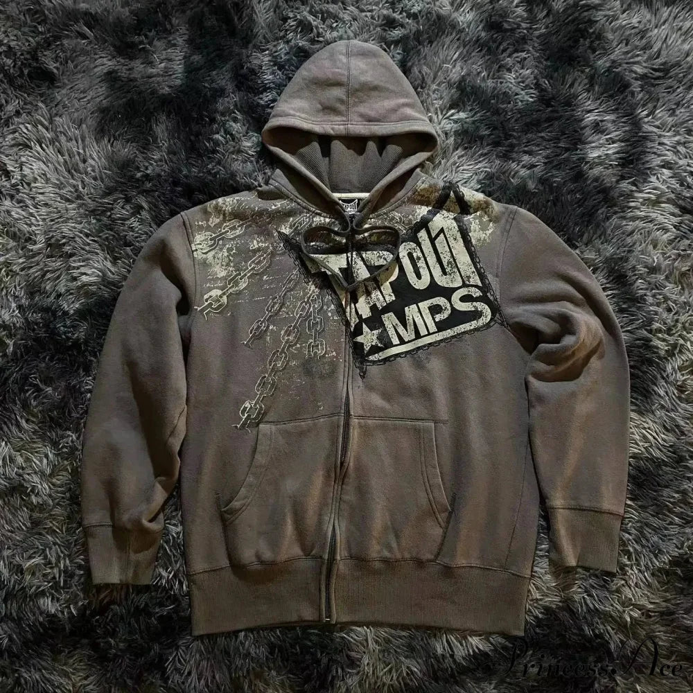 Dark Long Sleeve Zipper Hoodie