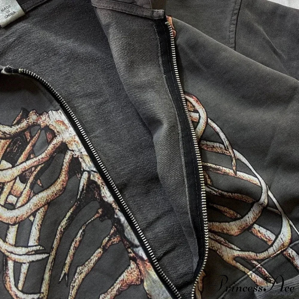 Dark Long Sleeve Zipper Hoodie