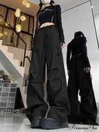 Dark Parachute Cargo Trousers Y2K Trousers