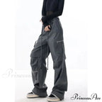 Dark Parachute Cargo Trousers Y2K Trousers