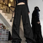 Dark Parachute Cargo Trousers Y2K Trousers