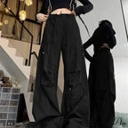 Dark Parachute Cargo Trousers Y2K Trousers